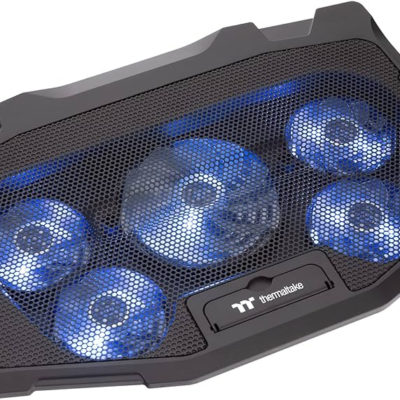 Охлаждающая подставка для ноутбука Thermaltake Massive 12 Max/NB Cooler/15inch/120mm 1 80mm 4/Plastic+Mesh/LED BlueCL-N018-PL12BU-A