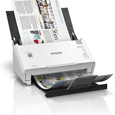 Сканер Epson WorkForce DS-770II A4, 600*600dpi, 45/90ppm, автоподача 100лист., двустороннее сканирование, сканирование длинных документов , USB 3.0, серый