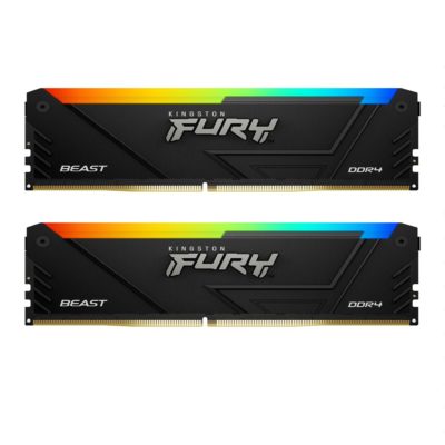 Оперативная память DDR4 32GB (2x16GB) PC-21333 (2666MHz) KINGSTON FURY BEAST RGB Black PnP [KF426C16BB12AK2/32]