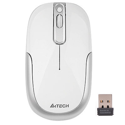 Беспроводная мышь A4tech G9-110H(F) White, оптическая,светодиодная, 2.4G, USB,1000 dpi, 3 кнопки