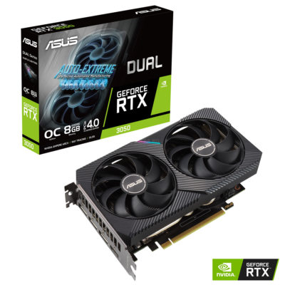 Видеокарта RTX 3050 ASUS GeForce DUAL-RTX3050-O8G-V2 OC Edition 8GB GDDR6, Engine clock 1852MHz, Memory clock 14000MHz, 128Bit, DVI, DP, HDMI [90YV0GH6-M0NA00]