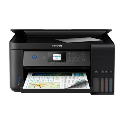 МФУ Epson L4160 (Printer-copier-scaner, A4, 33/15ppm (Black/Color), 69sec/photo, 64-256g/m2, 5760x1440dpi, 1200×2400 scaner, LCD 3.7cm, Wi-Fi, USB)