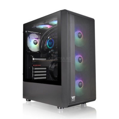 Корпус Thermaltake H200 TG RGB CA-1M3-00M1WN-00 ATX/Micro ATX/Mini ITX, USB2*3.0, HD-Audio, Куллер 1*120мм RGB, Высота CPU куллера до 180мм, VGA до 320мм, 454x210x416мм, Без Б/П, Черный