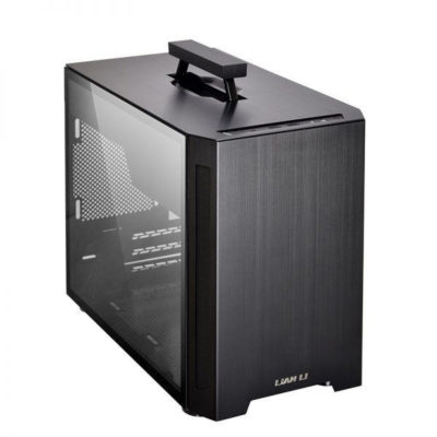 Корпус Lian Li TU-150 ITX 2xUSB3.2, 1xTypeC, Audi, CPU кулер до 165мм, VGA до 320мм(б/р), 1*3.5″/2*2.5″, окно, ручка,375х202х312, БезБ/П,Черный [G99.TU150WX.00]