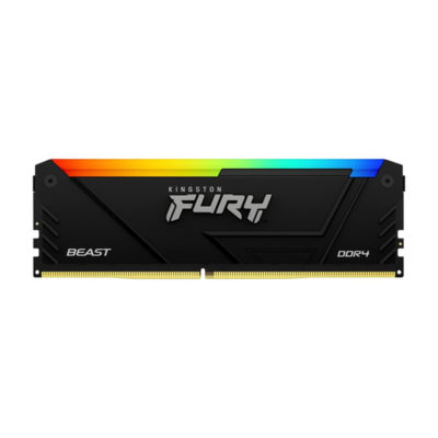 Оперативная память DDR4 8GB PC-28800 (3600MHz) KINGSTON C17 HYPERX FURY Beast RGB Black XMP [KF436C17BB2A/8]