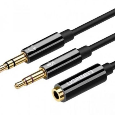 Аудиокабель Ugreen AV140 20898 Dual 3.5mm Female To 2 3.5mm Male Audio Cable Black