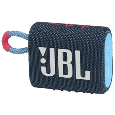 Беспроводная колонка JBL GO 3, 5.1 Bluetooth, 110Hz-20kHz, Waterproof IP67, 3.5 jack, USB-TypeC, Время работы 5ч, Черно-Голубой [JBLGO3BLUP]