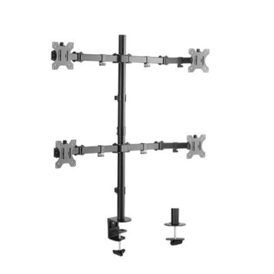 Настольный кронштейн для 4-х мониторов Brateck LDT12-C048N, 13″-32″, Нагрузка 4х8 кг., Наклон +/- 45°, Поворот +/- 90°, Вращение монитора +/- 180°, VESA 75×75,100×100