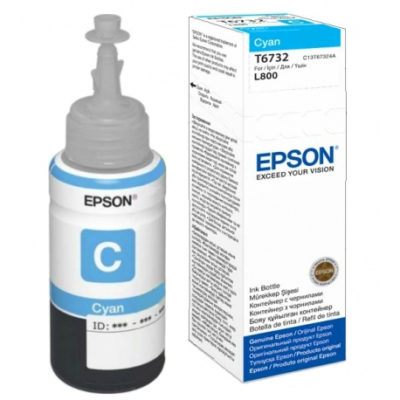 Краска Epson (C13T67324A) Cyan 70ml Cartridge for ink printer L800