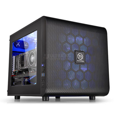 Корпус Thermaltake Core V21, CA-1D5-00S1WN-00, Micro-ATX, USB 3.0×2, HDAudiox1, Куллер 1*200мм, Высота CPU куллера до 185мм, VGA до 350мм, 336x320x424мм, Без Б/П, Чёрный