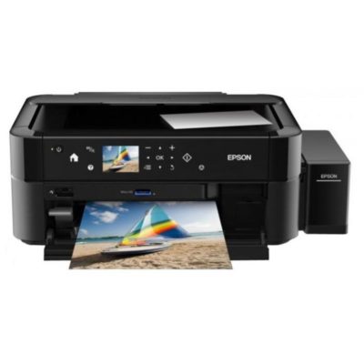 МФУ Epson L850 (Printer-copier-scaner, A4, 37, 38ppm (Black, Color), 12sec, photo, 64-300g, m2, 5760x1440dpi, 1200×2400 scaner, LCD 6.9 cm, USB)