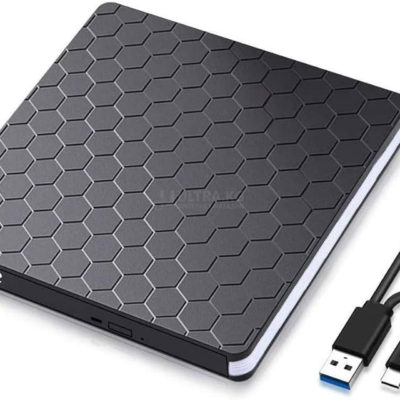 Внешний оптический привод Masroo DVD Drive, USB 3.0 Type-C CD DVD +/-RW Optical Drive USB C Burner Slim CD/DVD ROM Rewriter Writer Reader Portable