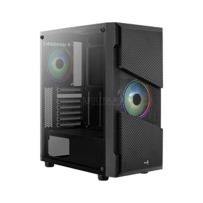 Корпус Aerocool Menace Saturn RGB-G-BK-v1, ATX/Micro/ATX, USB2*3.0,HD-Audio+Mic, Кулер 2*12см RGB, Высота CPU кулера до 157мм, Длина VGA до 317мм, 2*3.5″/3*2.5″, 205x457x392мм, Без Б/П, Чёрный