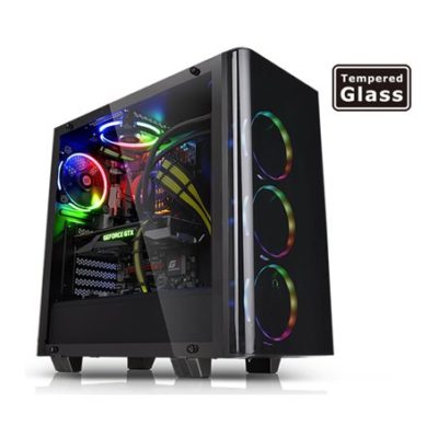 Корпус Thermaltake View 21 TG, CA-1I3-00M1WN-00, ATX/Micro ATX/Mini-ITX, USB 2*3.0, Куллер1*120 мм (з/п), Высота CPU куллера до 160 мм, VGA до 410 мм, 2*3.5″/2*2.5″, 471*224*492, Без Б/П, Чёрный