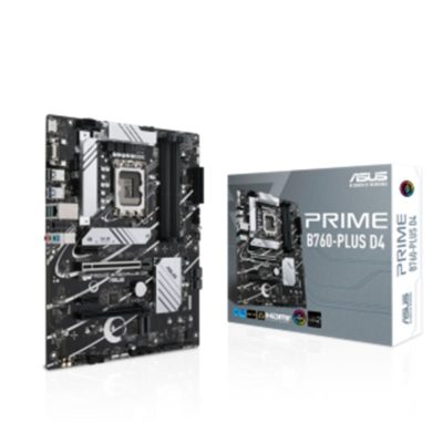 Матплата ASUS PRIME B760-PLUS D4, LGA1700, Intel B760, 4xDDR4 PC40600, 2xPCI-E 3.0×16, 2xPCI-E 3.0×1, Sound8Ch, GLAN, 4SATA+3M.2, RAID, ATX, 7USB3.2+6USB2.0, VGA, HDMI, DP