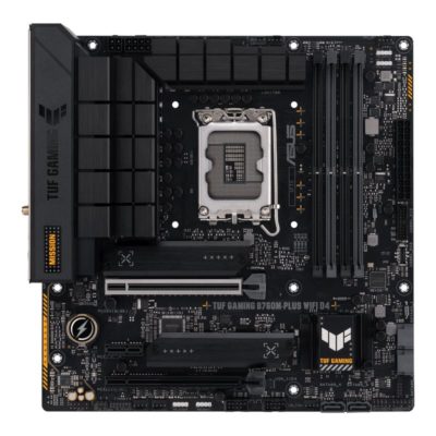 Матплата ASUS TUF GAMING B760M-PLUS WIFI D4, LGA1700, Intel B760, 4xDDR4 PC42600, DDR4 ONLY support, 1xPCIe5.0x16,1xPCIe4.0x16,PCIe4.0x1,Sound8Ch,GLAN,4SATA+2M.2,RAID,mATX,9USB3.2+6USB2.0,HDMI,DP,WiFi