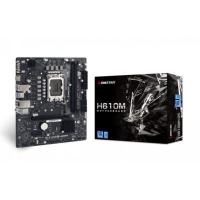 Матплата Biostar H610MH D5, LGA1700, Intel H610, 2xDDR5 PC38400, 1xPCI-E16X, 1xPCI-E1x, Sound8Ch, GBLAN, 4SATA+M.2, mATX, 4USB3.2+8USB2.0, VGA, HDMI