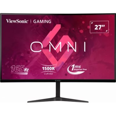 Монитор LCD 27″, Viewsonic VX2718-PC-MHD Black, VA, Curved, 1920×1080, 165Hz, 4000:1 (80000000:1), 250cd/m2, 1ms, 178°/178°, 2xHDMI, DP, Audio-Out, Speakers (2x2W)