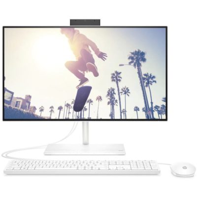 Моноблок HP AIO 24-cb1009ny Intel Core i5-1235U (up to 4.4Ghz), 12GB DDR4, 2TB SSD NVMe, 23.8″ (1920×1080) Full HD VA, WiFi, LAN, BT, WebCam, клавиатура + мышь Eng, белый [6P139EA#B1R]