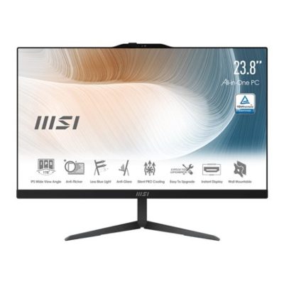 Моноблок MSI Modern AM242 11M I3-1115G4 (up to 4.1GHz), 16GB DDR4, 1TB SSD NVMe, 23.8” Full HD IPS, UHD Graphics, Wifi, BT, LAN, HDMI, Win 11H, чёрный