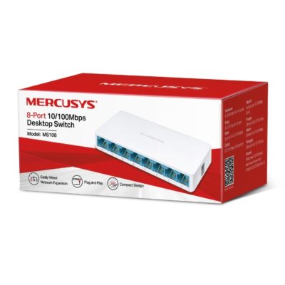 Сетевой коммутатор Mercusys MS108 8-port 10/100Mbps, Desktop