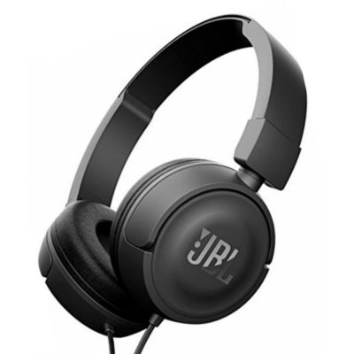 Наушники с микрофоном JBL Headphones T500 Wired, Дуговые, 3.5mm MiniJack, 20Hz-20kHz, 100dB/-42dB, Длина кабеля 1.2 м, Pure Bass, Черный [JBLT500BLK]