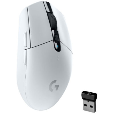 Беспроводная мышь Logitech G305 LIGHTSPEED, игровая, 12000dpi, 2.4GHZ, Black/White [910-005291]