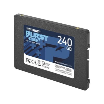 Твердотельный накопитель SSD 240GB Patriot Burst Elite 2.5″ SATA III TCL 3D, Read/Write up 320/450MB/s, 40000 IOPS [PBE240GS25SSDR]