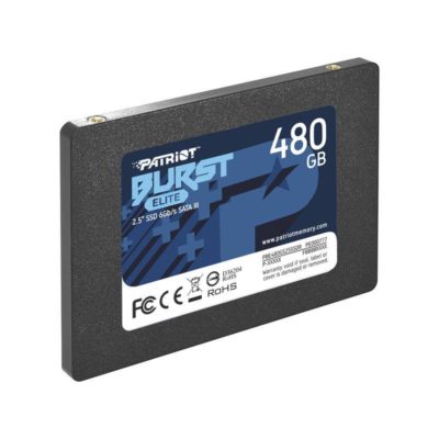 Твердотельный накопитель SSD 480GB Patriot Burst Elite 2.5″ SATA III TCL 3D, Read/Write up 320/450MB/s, 40000 IOPS [PBE480GS25SSDR]