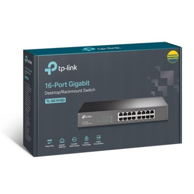 Сетевой коммутатор TP-LINK TL-SG1024D, 24-Port Gigabit Switch, 24 Gigabit RJ45 Ports, 1U 13-inch Rack-mountable Steel Case