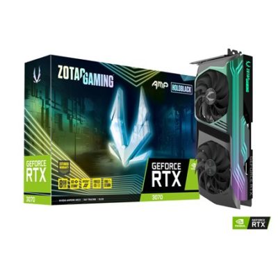 Видеокарта RTX 3070 ZOTAC GAMING GeForce RTX 3070 AMP Holo LHR 8GB GDDR6, Engine clock 1785MHz, Memory clock 14Gbps, 256Bit, 3xDP, HDMI [ZT-A30700F-10PLHR]