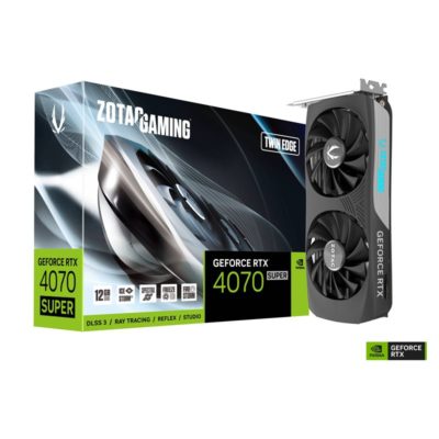 Видеокарта RTX 4070 ZOTAC GAMING GeForce RTX 4070 Super Twin Edge 12GB GDDR6X, Engine clock 2475MHz, Memory clock 21000MHz, 192Bit, 3xDP, HDMI [ZT-D40720E-10M]