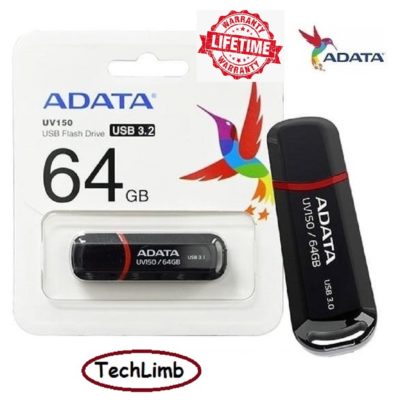 USB Flash ADATA 64GB UV150 USB 3.2 Read up:140Mb/s/Write up:65Mb/s Black