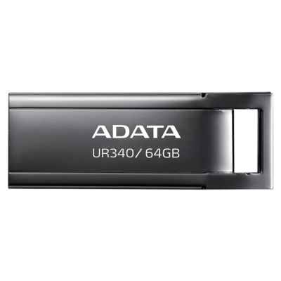 USB Flash ADATA 64GB UR340 USB 3.2 splash-proof, shock-proof, dust-proof, Black Metal