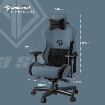 Gaming Chair AD12XLLA-01-SB AndaSeat T-Pro II Premium BLUE&BLACK 4D Armrest 65mm wheels Fabric