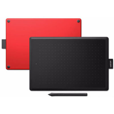 Цифровой графический планшет WACOM One by Medium CTL672N, A5, USB, 2048 Pressure Levels, Black/Red+Wacom Pen 2K (LP-190K)