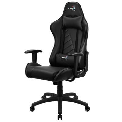 Gaming Chair AEROCOOL AC110 AIR BLACK 2D Armrest 65mm wheels PVC Leather