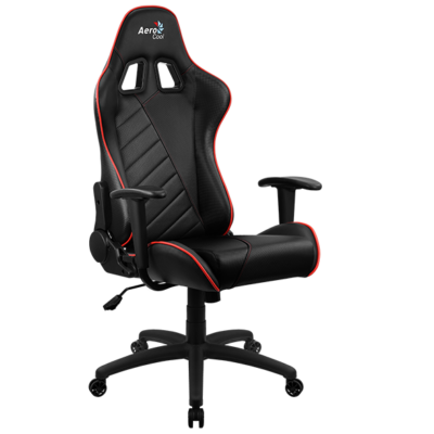 Gaming Chair AEROCOOL AC110 AIR BLACK&RED 2D Armrest 65mm wheels PVC Leather