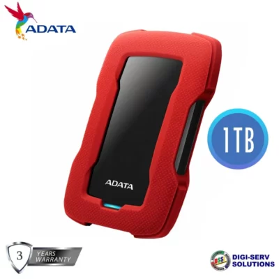 External HDD ADATA 1TB HD330 USB 3.2 Gen1 Read up:135Mb/s/Write up:125Mb/s Red