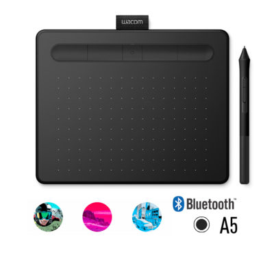 Графический планшет Wacom Intuos Medium Bluetooth (CTL-6100WLK-N), Разрешение 2540 lpi, Чувствительность к нажатию 4096, 4 программируемые клавиши, 2 клавиши на пере, Размер планшета 264*200*8,8 мм, Чёрный