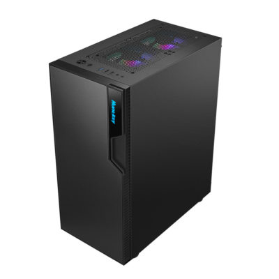 Компьютерный корпус Huntkey GS450C, ATX/Micro ATX, USB 1*3.0/2*2.0, HD-Audio+Mic, Кулер 3*12см FRGB, Высота процессорного кулера до 160 мм, Длина VGA до 320мм, 2*3.5″/2*2.5″, Слот 7, Толщина 0,5мм, 360x200x450мм, Без Б/П, Чёрный