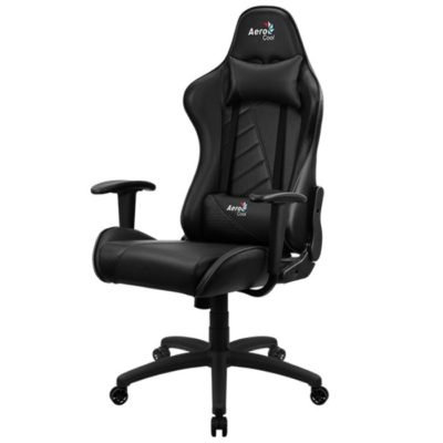 Gaming Chair AEROCOOL AC120 AIR BLACK 2D Armrest 65mm wheels PVC Leather