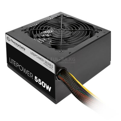 Блок питания 550W Thermaltake, Litepower LT, 550W, ATX, APFC, 20+4pin, 4+4pin, 4*PATA, 5*SATA, 2*PCI-E 6+2-pin, 1*FDD, 1×120 мм, Кабель питания, Чёрный [PS-LTP-0550NPCNEU-2]