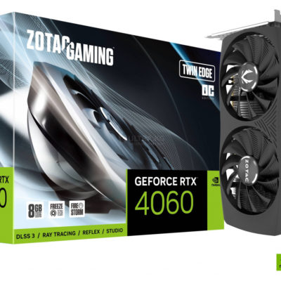 Видеокарта RTX 4060 ZOTAC GAMING GeForce RTX 4060 Twin Edge 8GB GDDR6, Engine clock 2460MHz, Memory clock 17000MHz, 128Bit, 3xDP, HDMI [ZT-D40600E-10M]