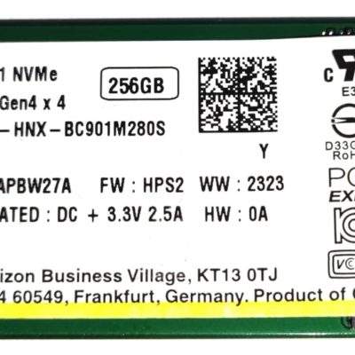 SK hynix 256GB PCIe NVMe Gen4x4, M.2 2280, Read/Write up to 3100/2400MB/s, [HFS256GEJ9X108N BA] OEM