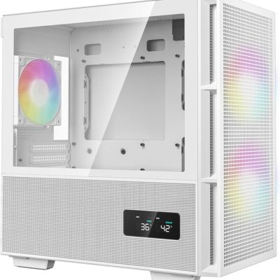 DEEPCOOL MATX CH360 WH WHITE w/o PSU USB 3.0 2×140mm ARGB fan, Front Type-C, Mesh panel