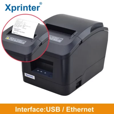 Xprinter XP-K200L 80mm direct thermal Receipt printer USB+LAN, Black, 200mm/s, EU plug