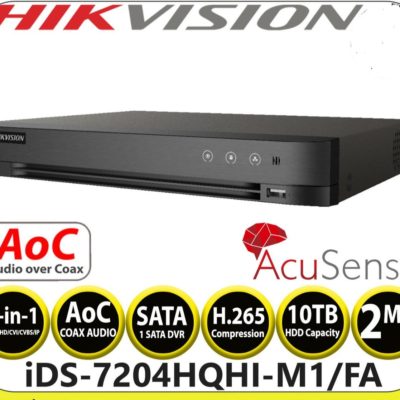 HDVR HIKVISION iDS-7204HQHI-M1/FA (C) (1ch@3MP/4ch@1080,4 IP/8MP,1HDD upto 10TB,H.265,AOC)