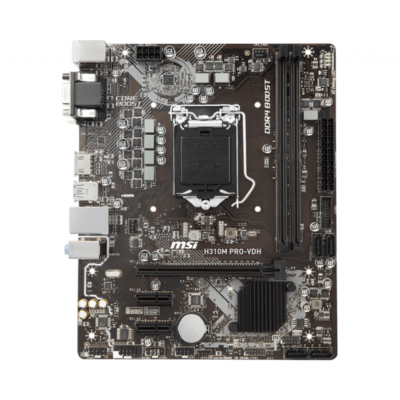 M/B LGA1151v2 MSI H310 PRO-VDH/2xDDR4/PCI-E16x+2*PCI-E1x/GLAN/4xSATA/4*USB3.1+6*USB2.0/VGA+HDMI+DVI