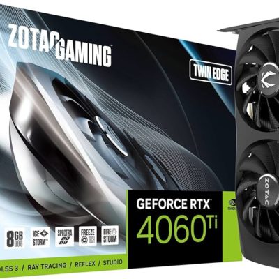 VGA Card ZOTAC GeForce RTX4060Ti Twin Edge,8GB GDDR6,128Bit,HDMI+3DP (ZT-D40610E-10M)